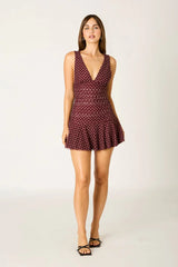 Polka Dot Mesh Mini Dress