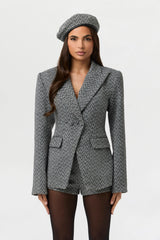 Chevron Power Suit Blazer