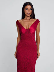 Vyorix SYLORA MAXI DRESS RED