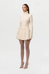 Knit Ribbed A-Line Mini Skirt