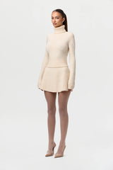 Knit Ribbed A-Line Mini Skirt