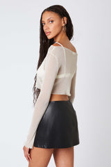 Sheer Lurex Knit Top