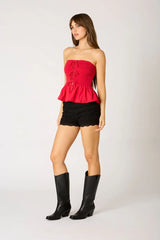 Smocked Peplum Top