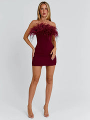 Vyorix SHONA MINI DRESS BURGUNDY
