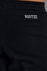Soft Cotton Jersey Relaxed Mid-Rise Joggers in Black