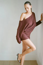 THE IZZY SWEATER DRESS IN BROWN