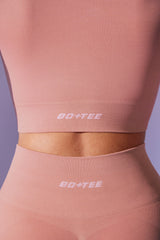 Excel - Cap Sleeve Define Luxe Crop Top in Dusty Mauve