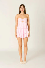 Strapless Tiered Mini Dress