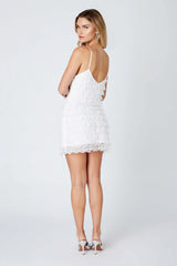 Lace Ruffle Mini Dress