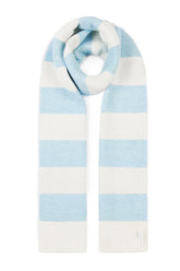 Knit Striped Scarf in Powder Blue