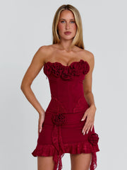Vyorix EVELANE MINI SKIRT RED