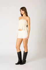 Smocked Ruffle Tube Top