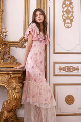 Carlton Jaquard Satin Floral Maxi Dress