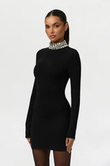 Butter Rhinestone Contour Mini Dress