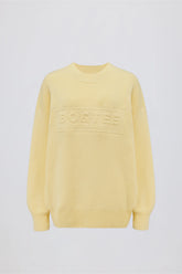 Ribbed Knit Oversized Jumper in Lemon