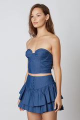 Strapless Denim Corset