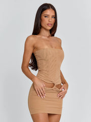 Vyorix LILIANA MINI DRESS TAN