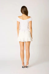 Lace Trim Mini Skirt