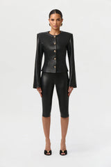 Vegan Leather Capri Leggings