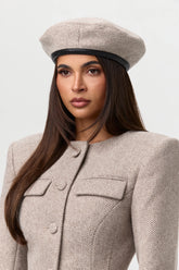 Suited Print Beret