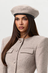 Suited Print Beret