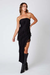 Lace Strapless Maxi Dress