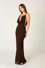 Draped Column Maxi Dress