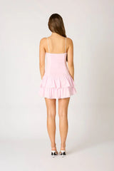 Eyelet Trim Mini Dress