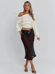 Vyorix VELANA MIDI SKIRT BLACK