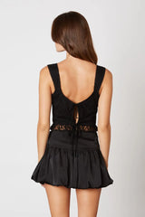 Lace Ruffle Bow Top