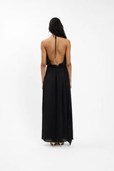 Draped Backless Gown | Black