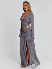 Vyorix LIVVIE MAXI SKIRT GREY