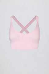 Super Sculpt Seamless Crossback Sports Bra in Powder Pink