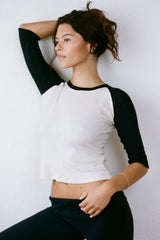 THE NAVY RIB BASEBALL TEE