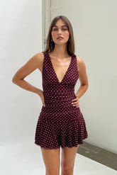 Polka Dot Mesh Mini Dress