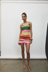 Bias Mini Dress | Emerald Stripe