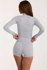 Soft Active Zip-Up Jacket in Grey Marl