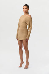 Knit Off-Shoulder Asymmetric Top