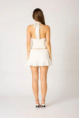 Pleated Halter Corset Top