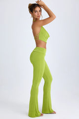 Tall Ruched Mid-Rise Trousers in Pear Green