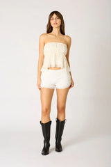 Smocked Ruffle Tube Top