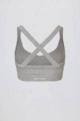 Super Sculpt Seamless Crossback Sports Bra in Grey Marl