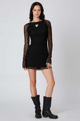 Lace Long Sleeve Mini Dress