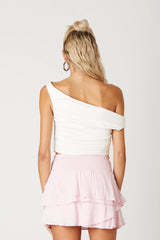 Asymmetrical Cropped Knit Top