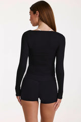 Modal Tie-Front Top in Black