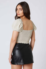 Twisted Puff Sleeve Top