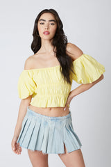 Smocked Puff Sleeve Top