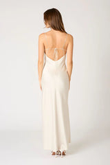 Cowl Neck High Slit Gown