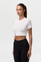 Micro Modal Cropped Short Sleeve Top