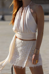 Layered Mini Skirt | Jacquard